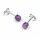 Amethyst Ohrstecker Kugel ca. 0,4cm, 92,5er Silber VE6St.