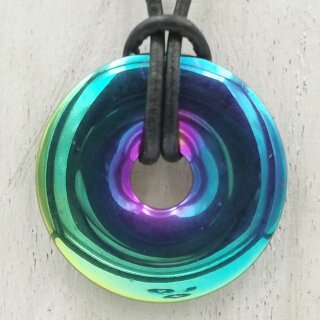 Hämatin regenbogenfarben beh. Donut ca. 30mm VE3St.