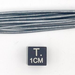 Lederband grau metallic ohne Verschluss Ø ca. 1,5mm, Länge ca. 1m VE10St.