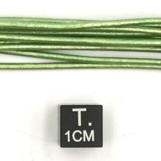 Lederband hellgrün Metallic ohne Verschluss Ø ca. 1,5mm, Länge ca. 100cm VE10St.