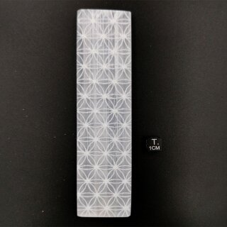Selenit "Blume des Lebens" Spalt-Platte ca. 11-15x3,5cm