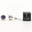 Amethyst Ohrstecker rund fac. ca. 0,5cm, 92,5er Silber...