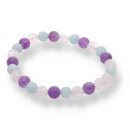 Amethyst-Aquamarin-Rosenq.-Mix Armband Kugel ca. 0,8 /...