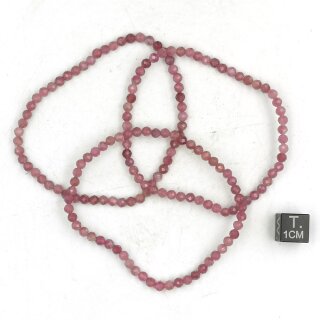 Turmalin rot Armband Kugel fac. ca. 0,4 / 19 cm