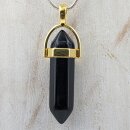 Obsidian schwarz Doppelspitze goldf. ca. 30mm VE5St.