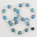 Aqua Aura beh. blau-Bergk.-Mix Armband Kugel z.T. fac....