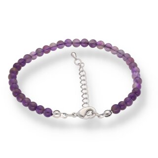 Amethystquarz Fußkettchen Kugel ca. 0,4 / 20,0cm + 5,0cm Verlängerung VE5St.