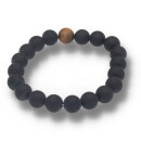 Onyx gef. matt  mit Tigerauge matt Armband Kugel ca. 1,0 / 20cm