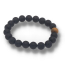 Onyx gef. matt  mit Tigerauge matt Armband Kugel ca. 1,0 / 20cm
