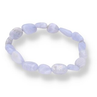 Chalcedon blau Armband Nugget ca. 10mm / 19 cm