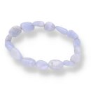 Chalcedon blau Armband Nugget ca. 10mm / 19 cm
