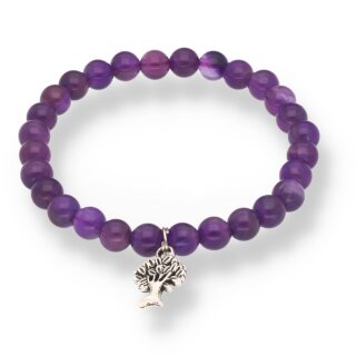 Amethystquarz Armband Kugel mit Baum ca. 0,6 / 18cm