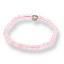 Rosenquarz Armband Kugel mit Buddhakopf ca. 0,4 / 17cm