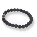 Lava schwarz Tigerauge Armband Kugel ca. 0,8 / 21cm VE5St.
