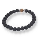 Lava schwarz Tigerauge Armband Kugel ca. 0,8 / 21cm VE5St.