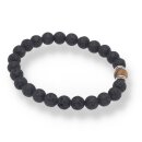 Lava schwarz Tigerauge Armband Kugel ca. 0,8 / 21cm VE5St.