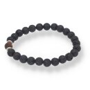 Lava schwarz Tigerauge Armband Kugel ca. 0,8 / 21cm VE5St.