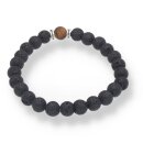 Lava schwarz Tigerauge Armband Kugel ca. 0,8 / 21cm VE5St.
