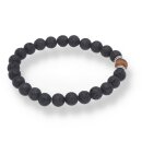 Lava schwarz Tigerauge Armband Kugel ca. 0,8 / 21cm VE5St.