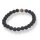 Lava schwarz Tigerauge Armband Kugel ca. 0,8 / 21cm VE5St.
