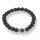 Lava schwarz Tigerauge Armband Kugel ca. 0,8 / 21cm VE5St.