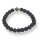 Lava schwarz Tigerauge Armband Kugel ca. 0,8 / 21cm VE5St.
