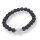 Lava schwarz Aquamarin Armband Kugel ca. 0,8 / 21cm VE5St.