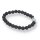 Lava schwarz Aquamarin Armband Kugel ca. 0,8 / 21cm VE5St.