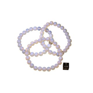 Opalglas synth. Armband Kugel ca. 0,8 / 19cm VE25St.