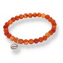Karneol TBH Armband Kugel mit Ying Yang ca. 0,6 / 19cm