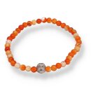 Karneol TBH Armband Kugel mit Buddhakopf ca. 0,4 / 17cm