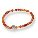 Karneol TBH matt Armband Kugel mit Buddhakopf ca. 0,4 / 17cm