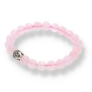 Rosenquarz Armband Kugel mit Buddhakopf ca. 0,8 / 19cm