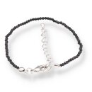 Spinell schwarz Armband Kugel fac. ca. 0,2 / 18cm +...