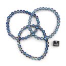 Bergkristall beh. blau Armband Kugel ca. 0,6 / 19cm