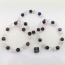 Amethyst-Rosenq.-Bergk.-Mix Armband Kugel fac. ca. 0,8 /...