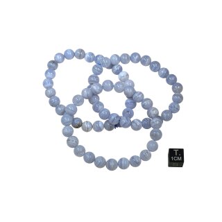 Chalcedon blau Armband Kugel ca. 0,7-0,9 / 19cm