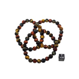 Tigerauge-Mix Armband Kugel ca. 0,8 / 21cm VE5St.