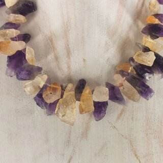 Amethyst-Citrin TBH-Mix Strang roh ca. 37-40cm