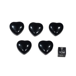 Obsidian schwarz Herz ca. 20mm VE5St.